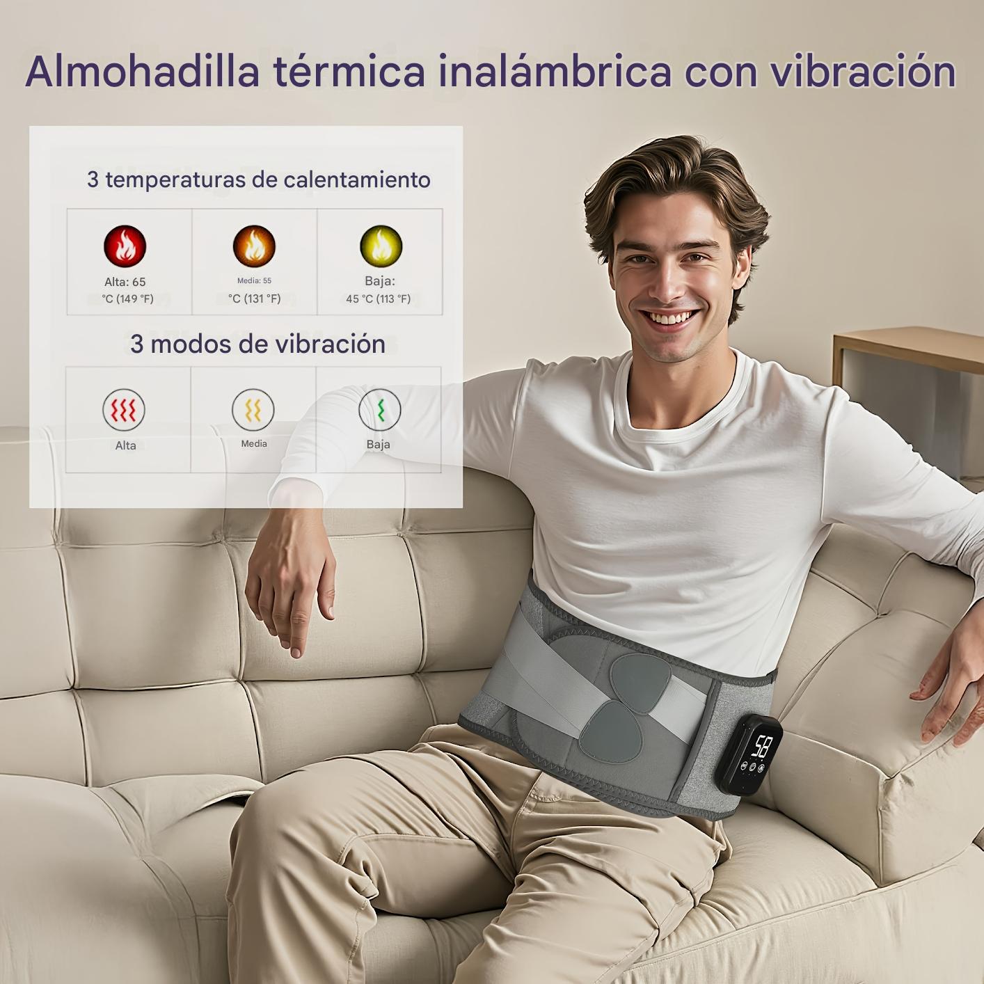 Cinturón masajeador lumbar con calor y vibración