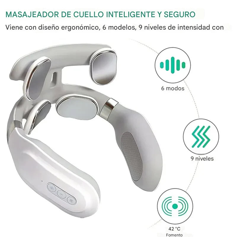 Masajeador cervical inteligente con calor y vibración