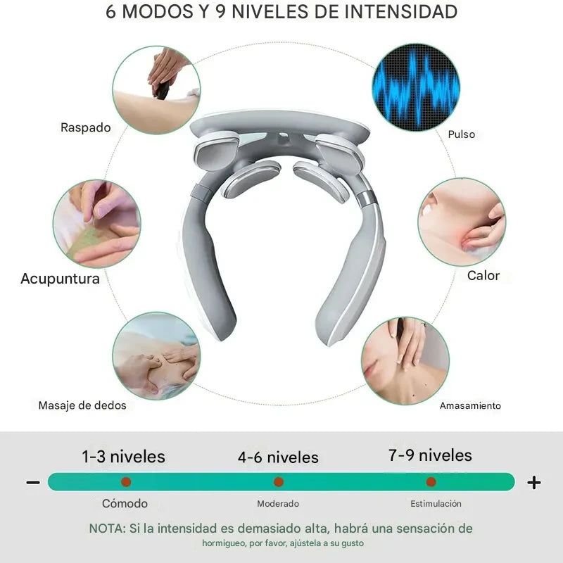 Masajeador cervical inteligente con calor y vibración