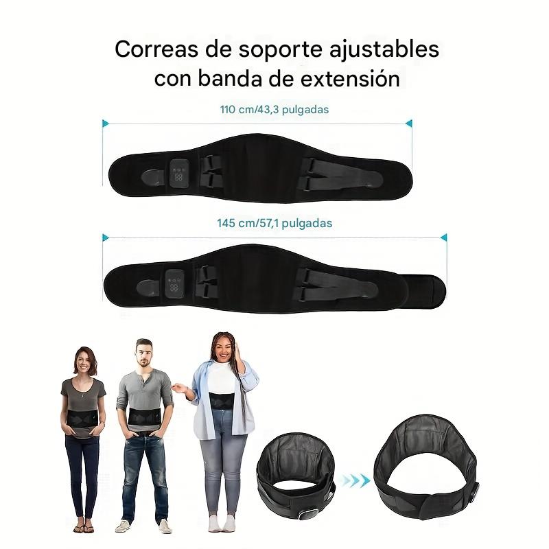 Cinturón masajeador lumbar con calor y vibración