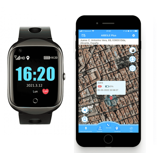 Reloj inteligente de seguridad para personas mayores