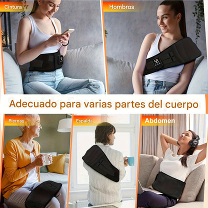 Cinturón masajeador lumbar con calor y vibración