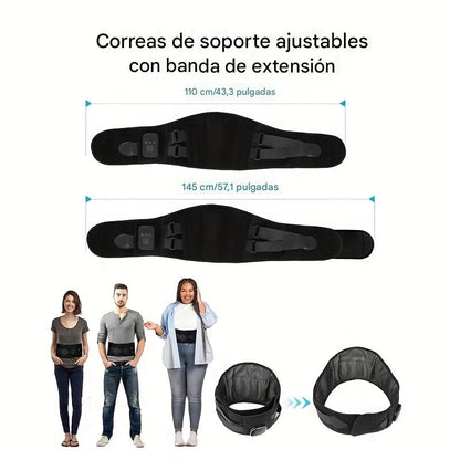 Cinturón masajeador lumbar con calor y vibración